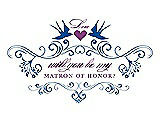 Front View Thumbnail - Royal Blue & Orchid Will You Be My Matron of Honor Card - Classic