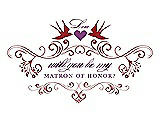 Front View Thumbnail - Ribbon Red & Orchid Will You Be My Matron of Honor Card - Classic
