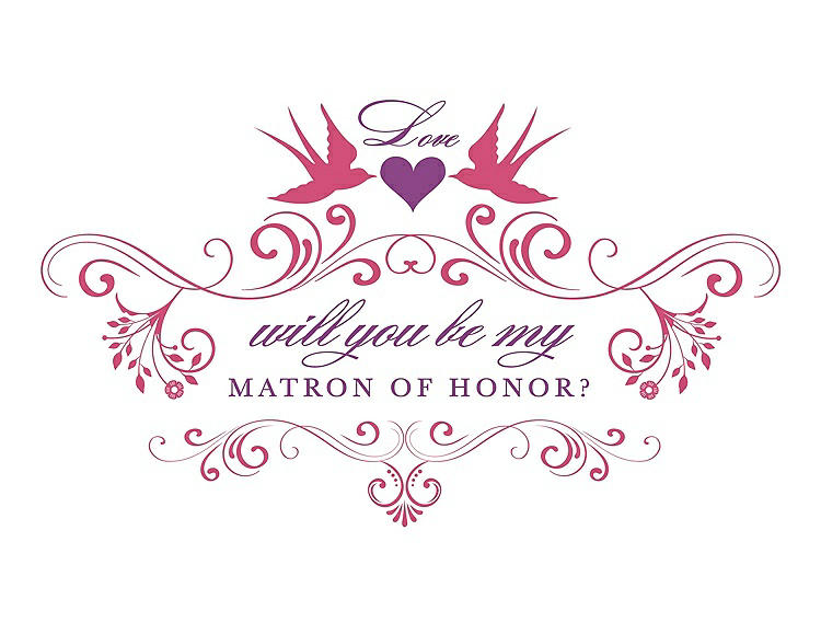 Front View - Rose Quartz & Orchid Will You Be My Matron of Honor Card - Classic