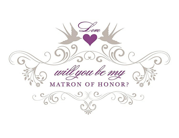 Front View - Sand & Orchid Will You Be My Matron of Honor Card - Classic