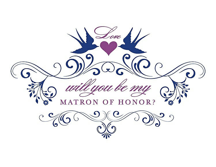 Front View - Sapphire & Orchid Will You Be My Matron of Honor Card - Classic