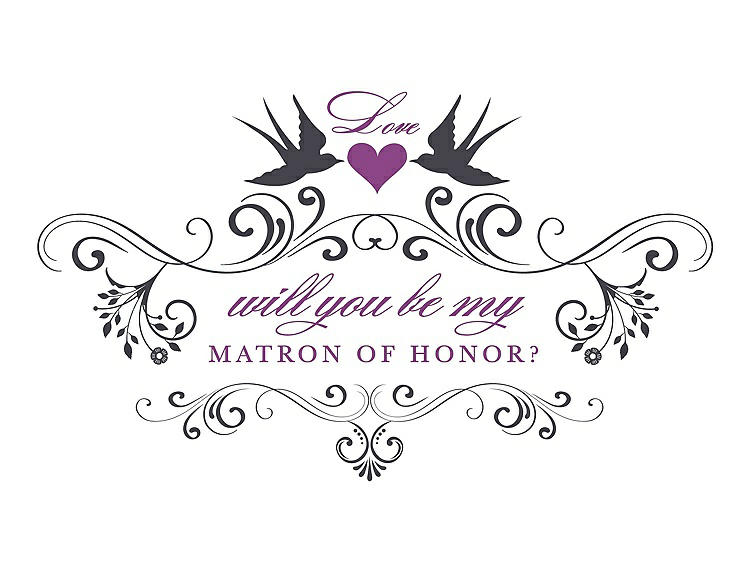 Front View - Stormy & Orchid Will You Be My Matron of Honor Card - Classic