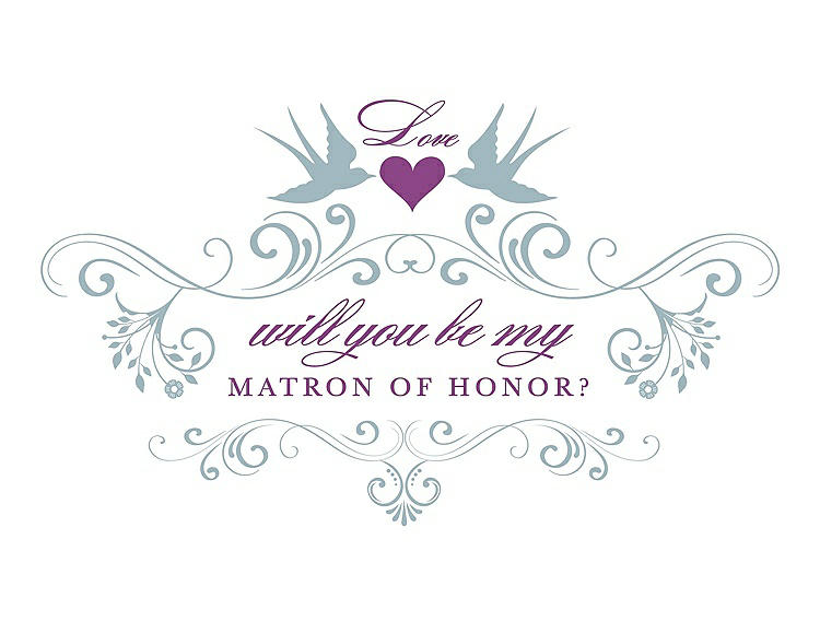 Front View - Surf Spray & Orchid Will You Be My Matron of Honor Card - Classic