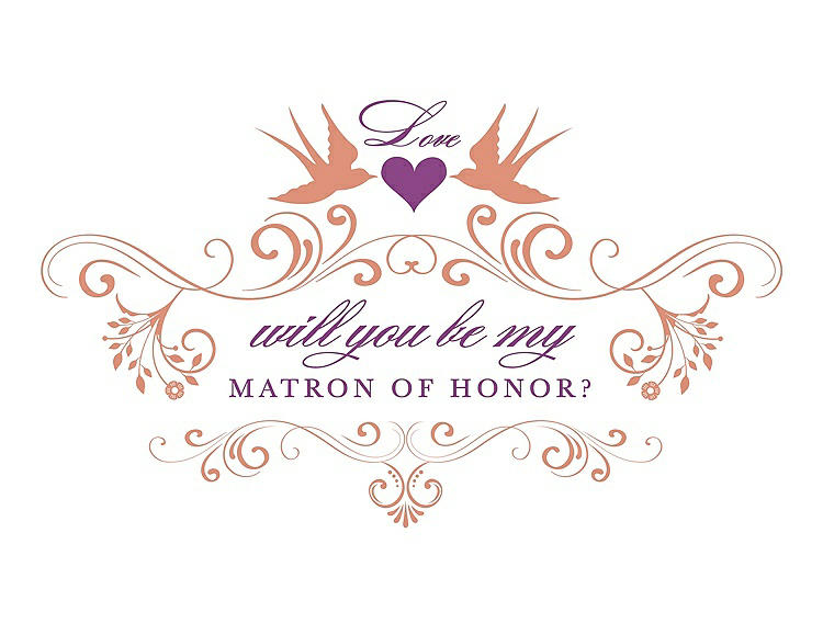 Front View - Tangerine & Orchid Will You Be My Matron of Honor Card - Classic