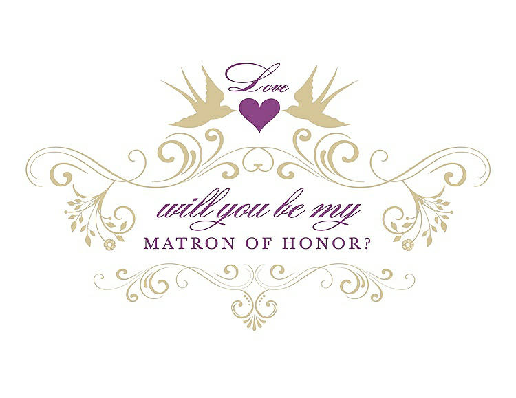 Front View - Venetian Gold & Orchid Will You Be My Matron of Honor Card - Classic