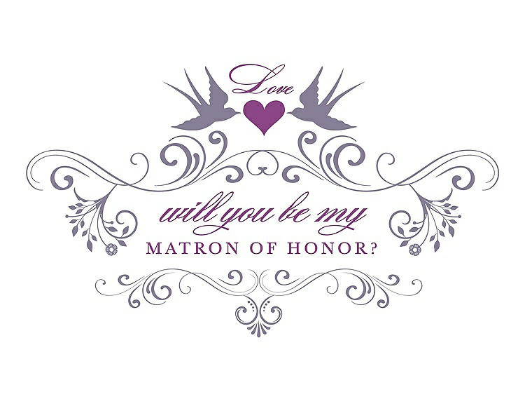 Front View - Wisteria & Orchid Will You Be My Matron of Honor Card - Classic