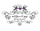 Front View Thumbnail - Blue Steel & Orchid Will You Be My Bridesmaid Card - Classic