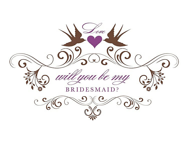 Front View - Cinnamon & Orchid Will You Be My Bridesmaid Card - Classic
