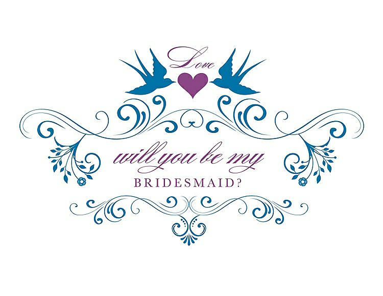Front View - Cerulean & Orchid Will You Be My Bridesmaid Card - Classic