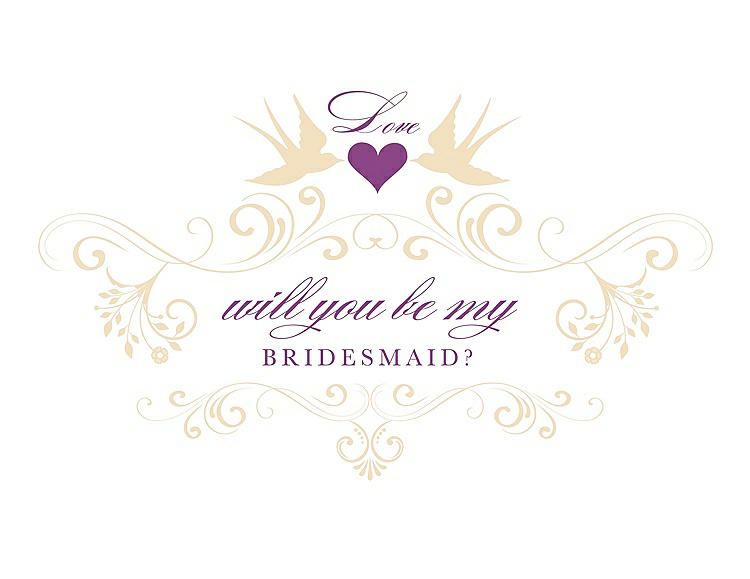Front View - Corn Silk & Orchid Will You Be My Bridesmaid Card - Classic
