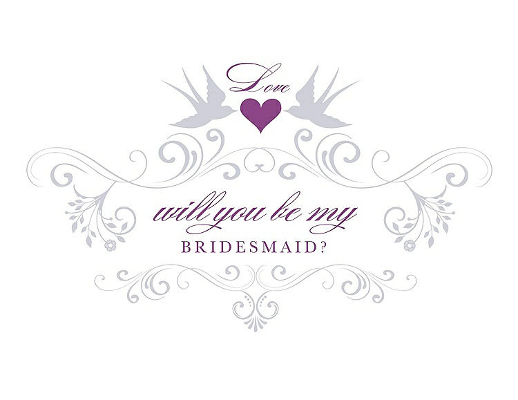 Front View - Dove & Orchid Will You Be My Bridesmaid Card - Classic