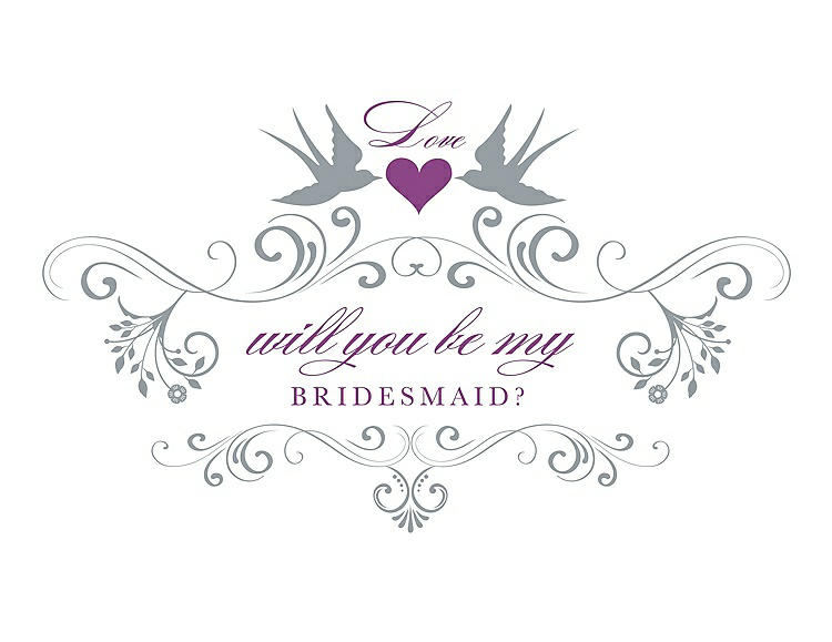 Front View - Mystic & Orchid Will You Be My Bridesmaid Card - Classic