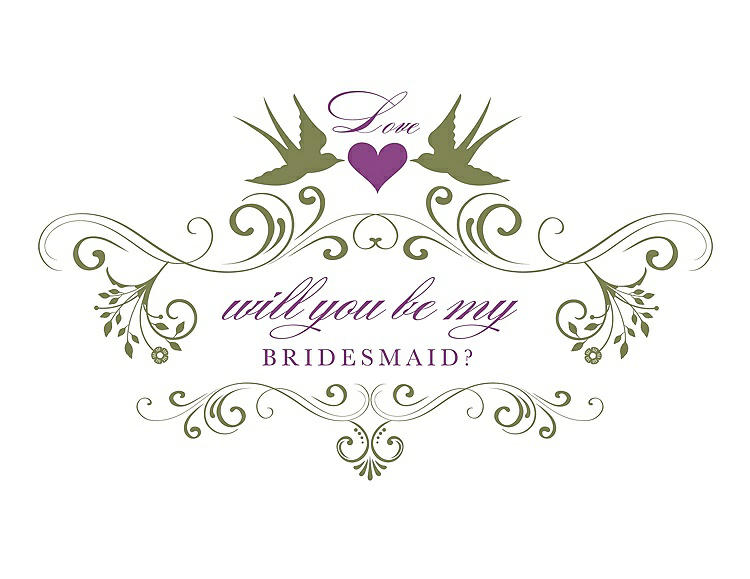 Front View - Olive & Orchid Will You Be My Bridesmaid Card - Classic