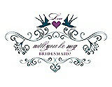 Front View Thumbnail - Peacock Teal & Orchid Will You Be My Bridesmaid Card - Classic