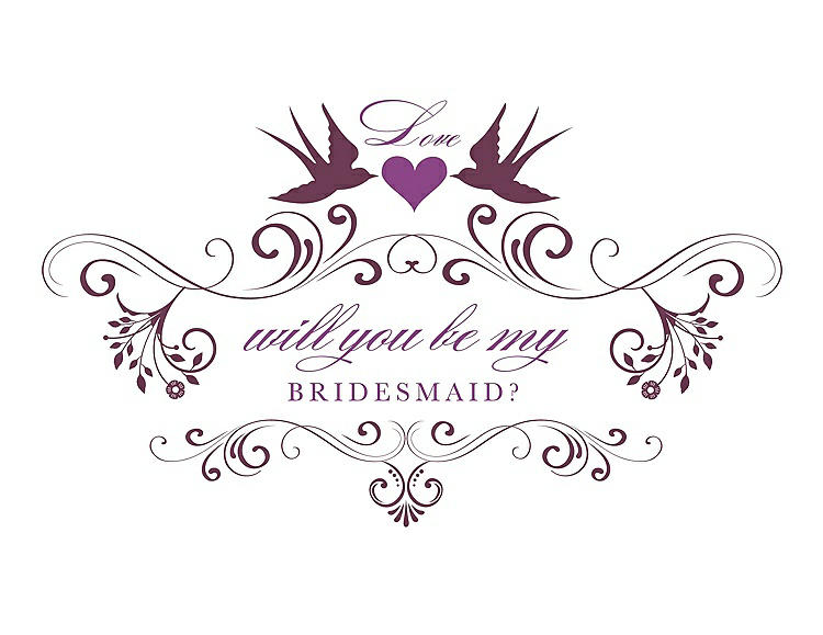 Front View - Plum Raisin & Orchid Will You Be My Bridesmaid Card - Classic