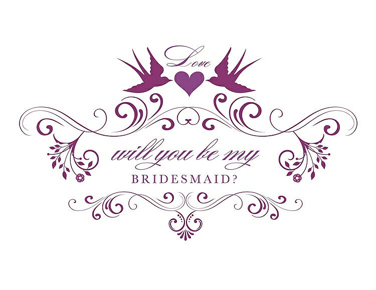 Front View - Persian Plum & Orchid Will You Be My Bridesmaid Card - Classic