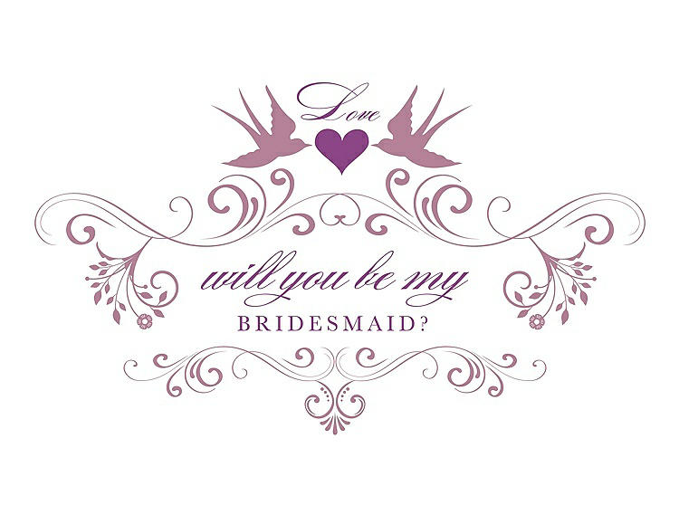 Front View - Rosebud & Orchid Will You Be My Bridesmaid Card - Classic