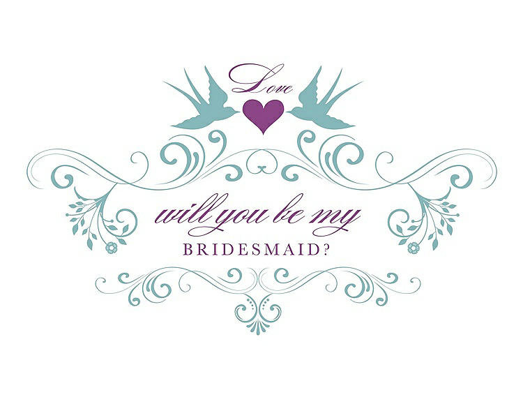 Front View - Seaside & Orchid Will You Be My Bridesmaid Card - Classic