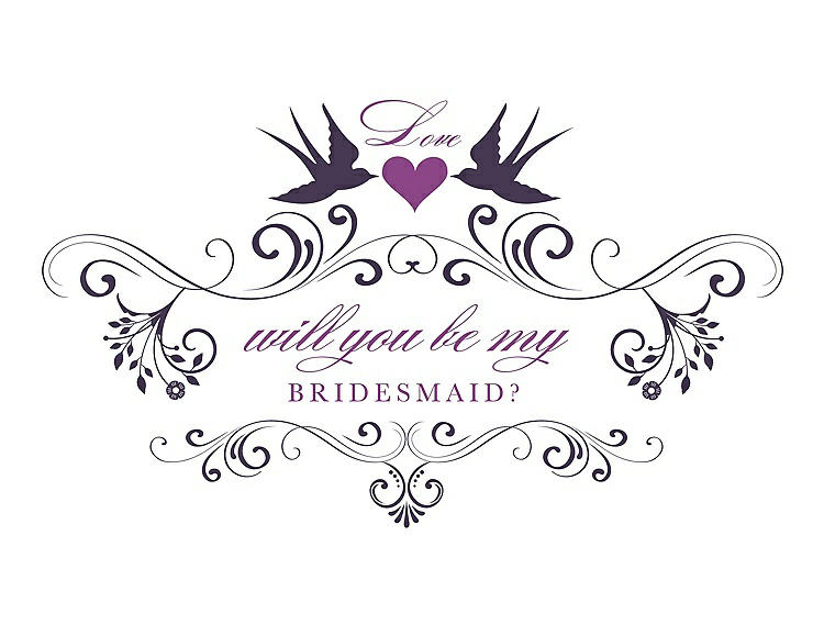 Front View - Violet & Orchid Will You Be My Bridesmaid Card - Classic