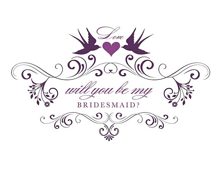 Front View - African Violet & Orchid Will You Be My Bridesmaid Card - Classic