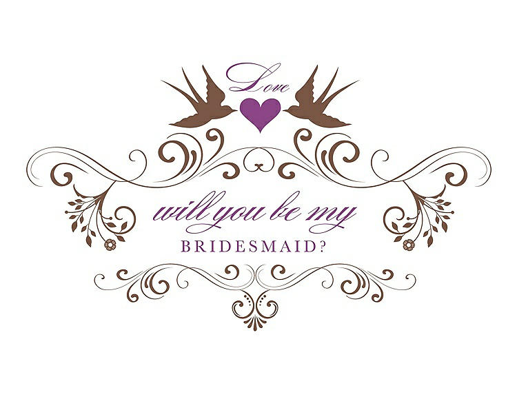 Front View - Almond & Orchid Will You Be My Bridesmaid Card - Classic
