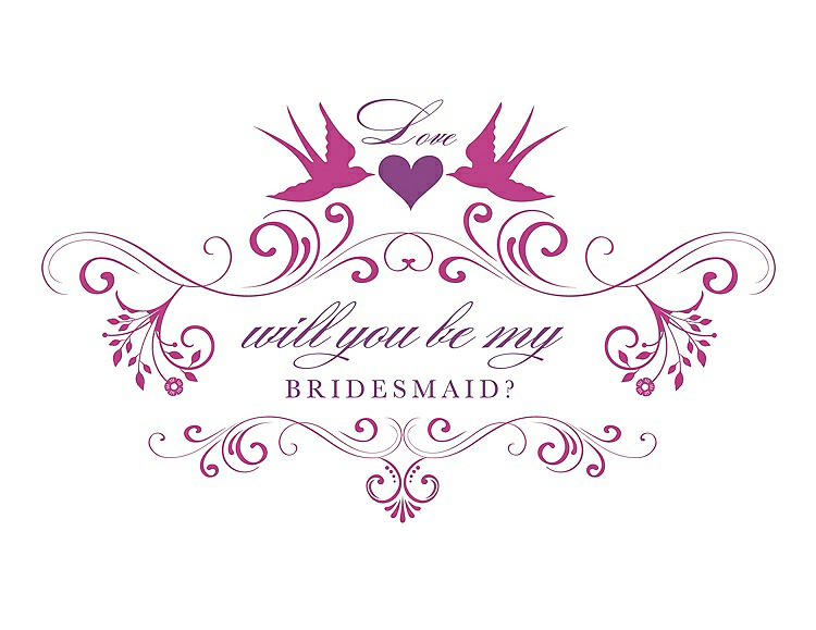 Front View - American Beauty & Orchid Will You Be My Bridesmaid Card - Classic
