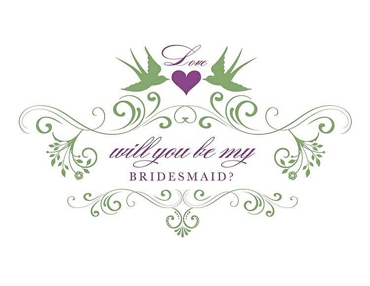 Front View - Appletini & Orchid Will You Be My Bridesmaid Card - Classic