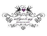 Front View Thumbnail - Black & Orchid Will You Be My Bridesmaid Card - Classic