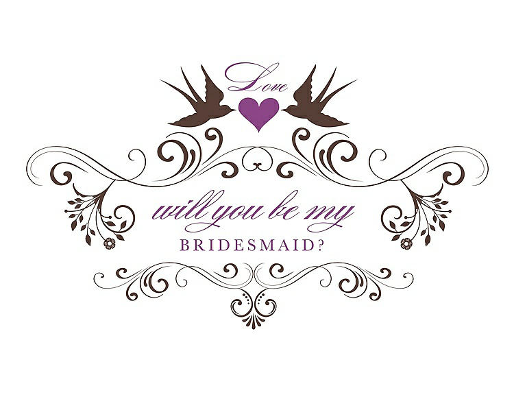 Front View - Brownie & Orchid Will You Be My Bridesmaid Card - Classic