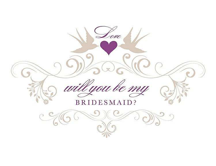 Front View - Cameo & Orchid Will You Be My Bridesmaid Card - Classic