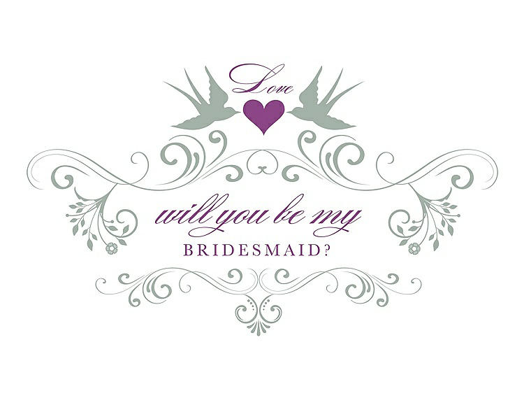 Front View - Celadon & Orchid Will You Be My Bridesmaid Card - Classic