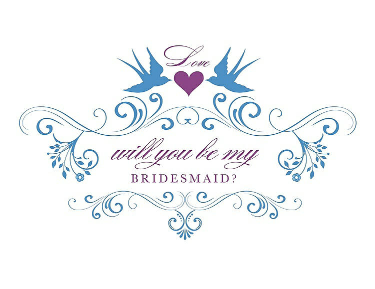 Front View - Cornflower & Orchid Will You Be My Bridesmaid Card - Classic