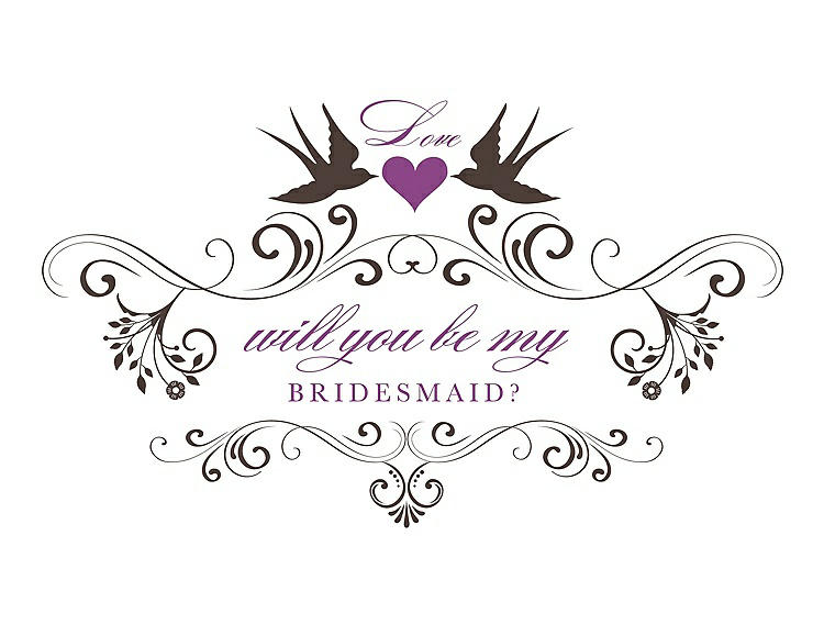 Front View - Chocolate & Orchid Will You Be My Bridesmaid Card - Classic