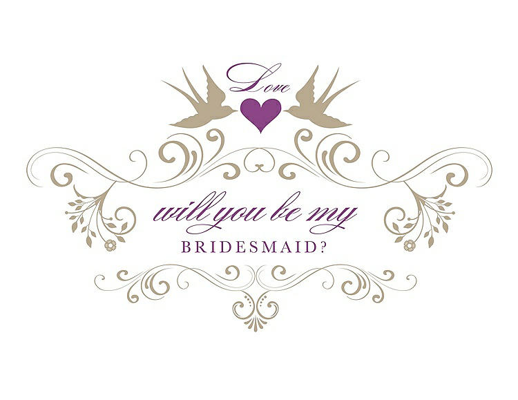 Front View - Champagne & Orchid Will You Be My Bridesmaid Card - Classic