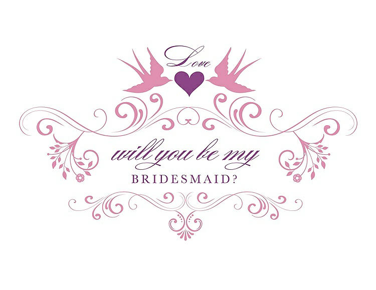 Front View - Cotton Candy & Orchid Will You Be My Bridesmaid Card - Classic
