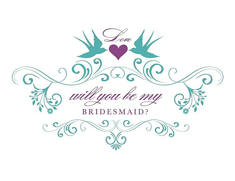 Front View - Capri & Orchid Will You Be My Bridesmaid Card - Classic