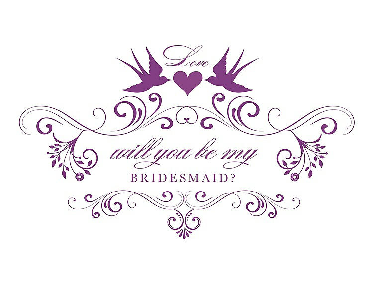 Front View - Dahlia & Orchid Will You Be My Bridesmaid Card - Classic