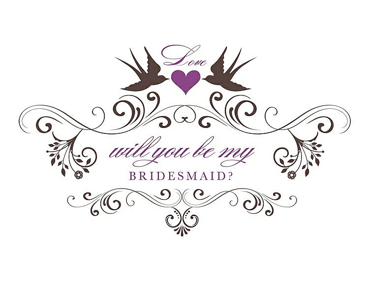Front View - Drift Wood & Orchid Will You Be My Bridesmaid Card - Classic