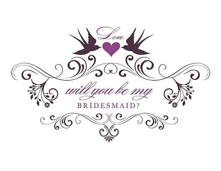 Front View - Eggplant & Orchid Will You Be My Bridesmaid Card - Classic