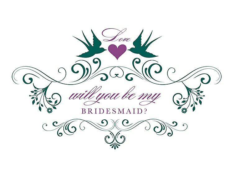 Front View - Emerald & Orchid Will You Be My Bridesmaid Card - Classic