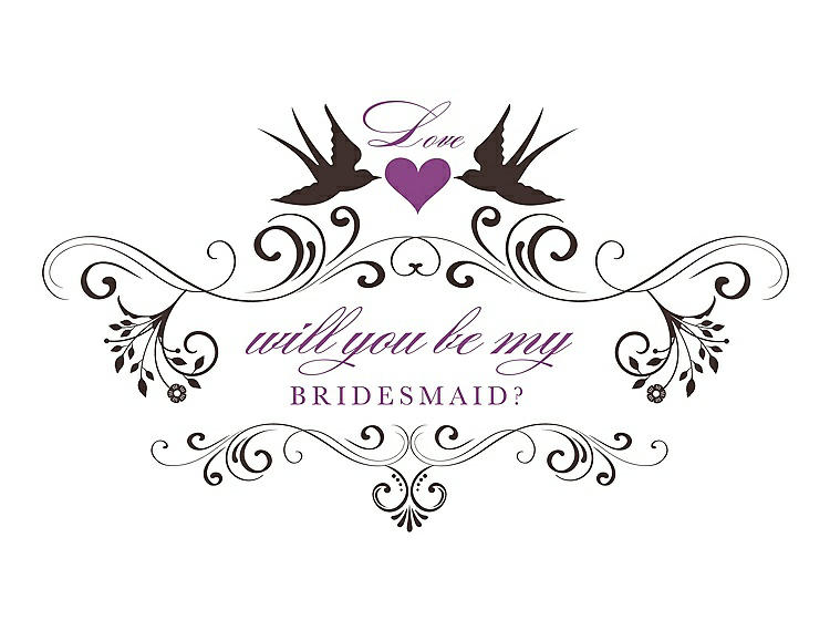 Front View - Espresso & Orchid Will You Be My Bridesmaid Card - Classic