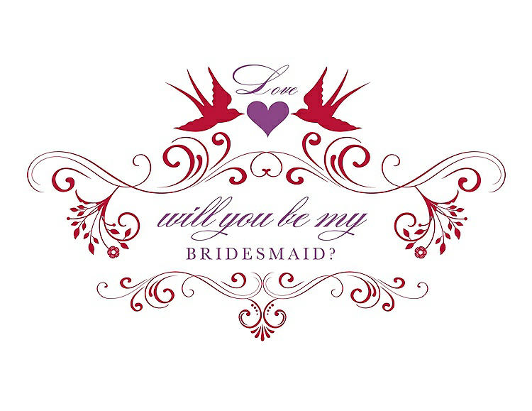 Front View - Flame & Orchid Will You Be My Bridesmaid Card - Classic