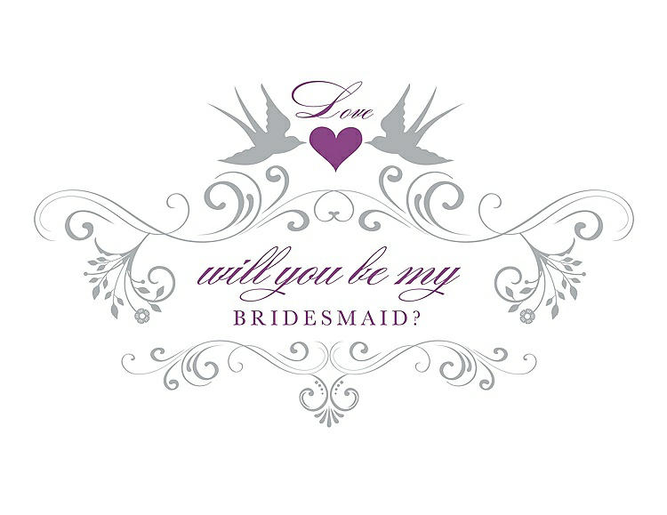 Front View - Frost & Orchid Will You Be My Bridesmaid Card - Classic