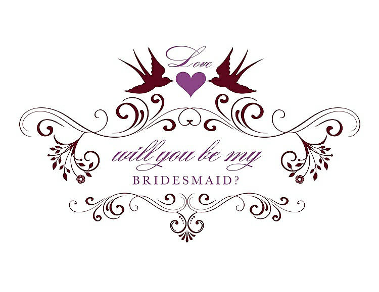 Front View - Garnet & Orchid Will You Be My Bridesmaid Card - Classic