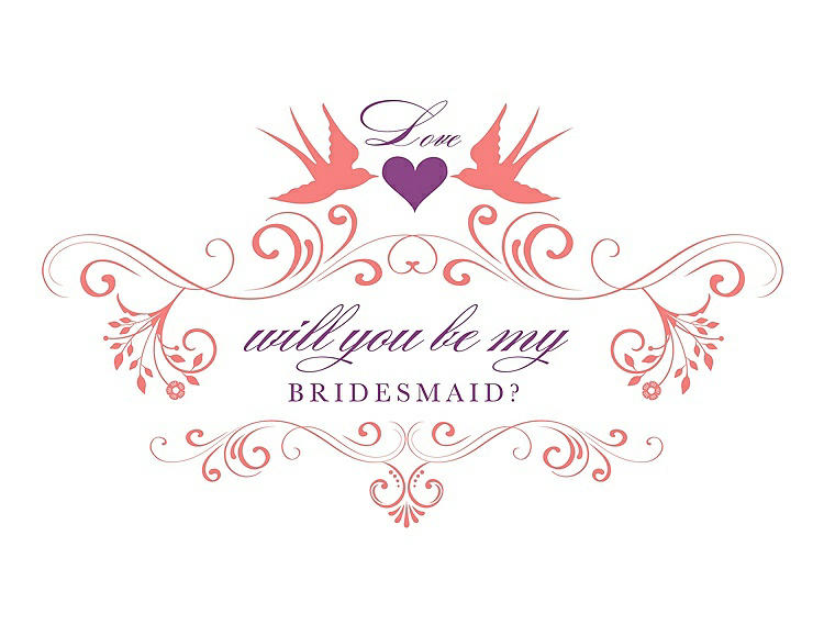 Front View - Ginger & Orchid Will You Be My Bridesmaid Card - Classic
