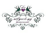 Front View Thumbnail - Hunter Green & Orchid Will You Be My Bridesmaid Card - Classic