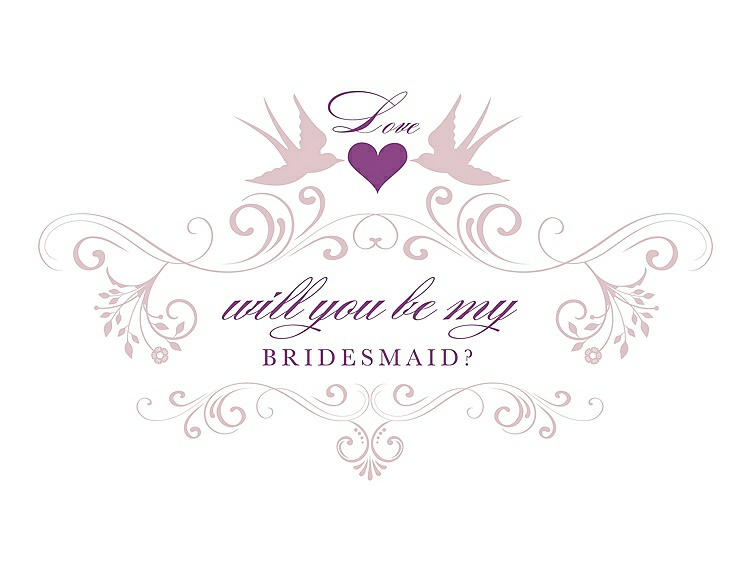 Front View - Ice Pink & Orchid Will You Be My Bridesmaid Card - Classic