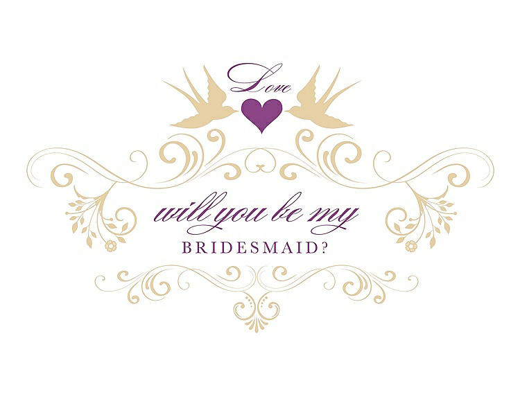 Front View - Ice Yellow & Orchid Will You Be My Bridesmaid Card - Classic