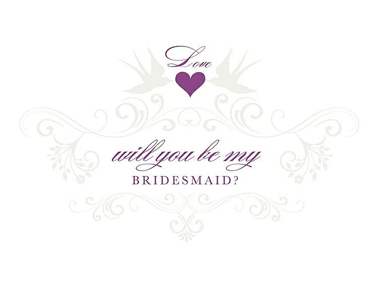 Front View - Ivory & Orchid Will You Be My Bridesmaid Card - Classic