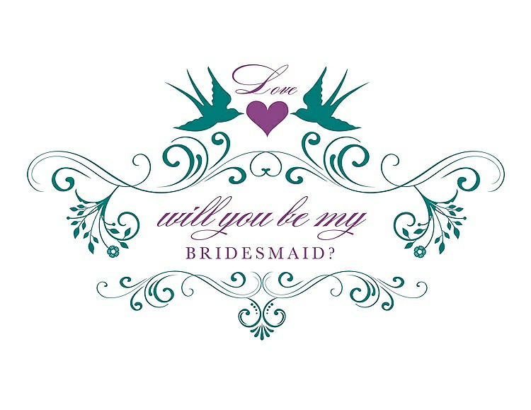 Front View - Jade & Orchid Will You Be My Bridesmaid Card - Classic